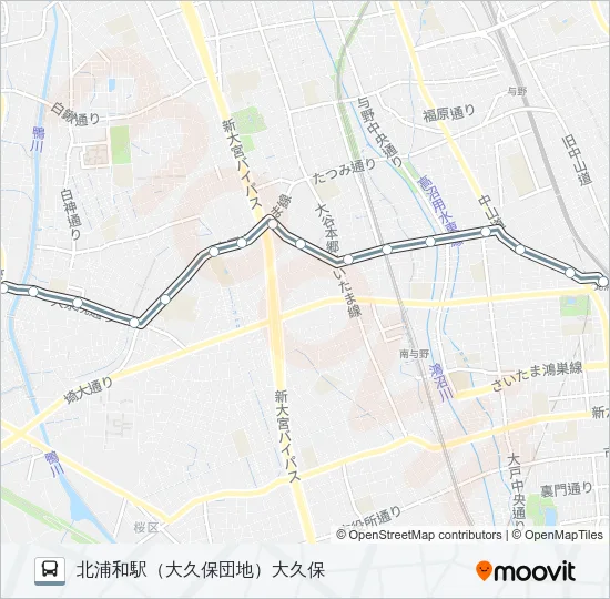 北浦１１ バスの路線図