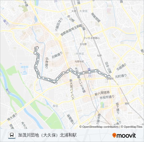 北浦１５ Bus Line Map