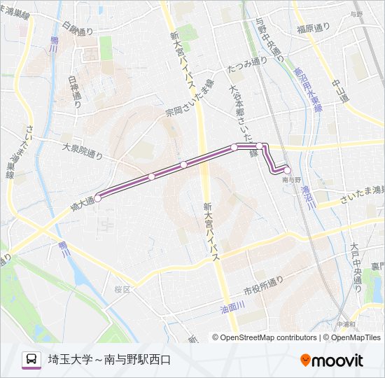 南与０１ Bus Line Map