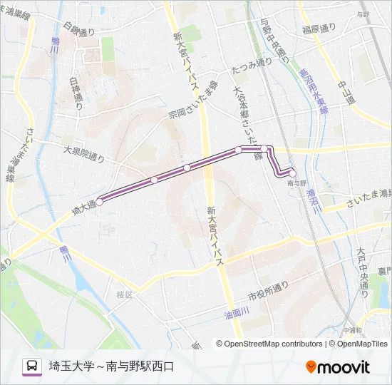南与０１ Bus Line Map