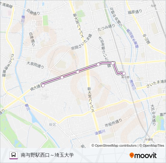 南与０１ Bus Line Map