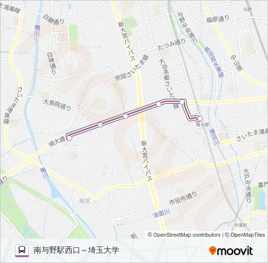 南与０１ Bus Line Map