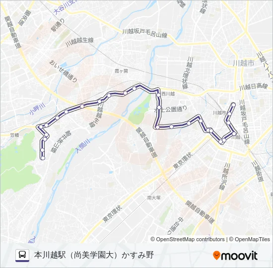 川越３５ Bus Line Map