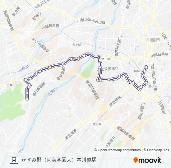 川越３５ バスの路線図