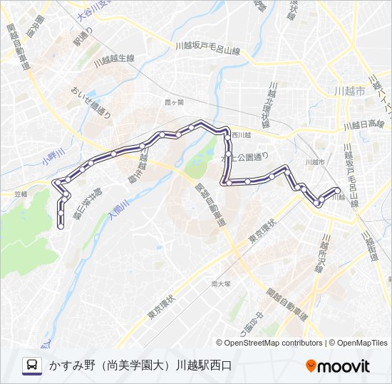 川越３６ Bus Line Map