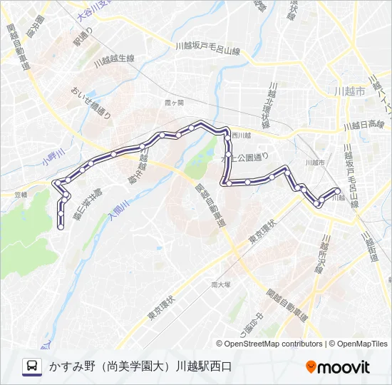 川越３６ バスの路線図