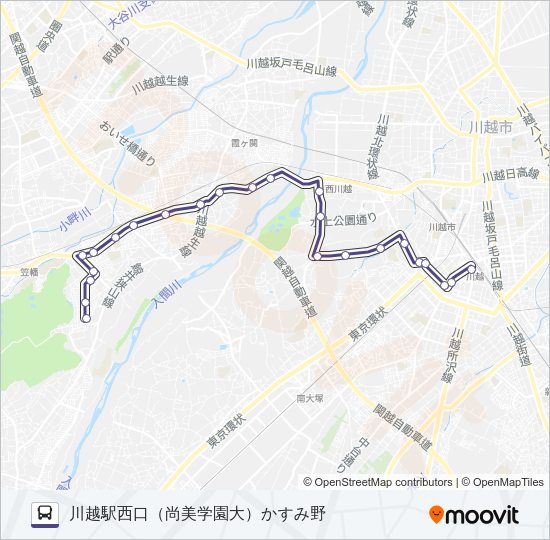 川越３６ Bus Line Map