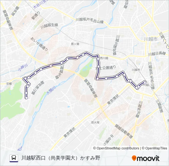 川越３６ バスの路線図
