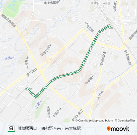 川越６１ Bus Line Map