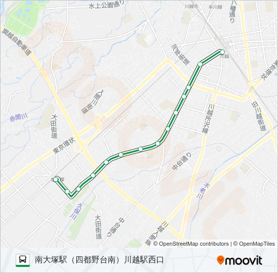 川越６１ Bus Line Map