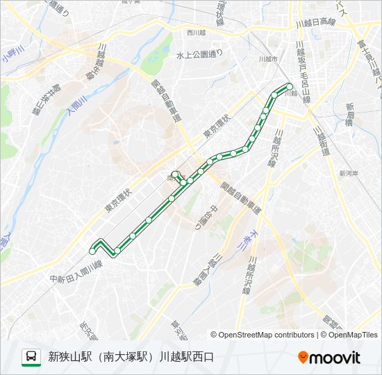 川越６２ Bus Line Map