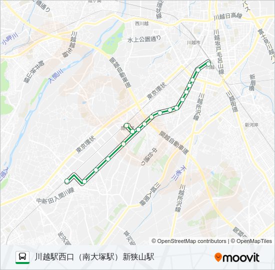 川越６２ Bus Line Map