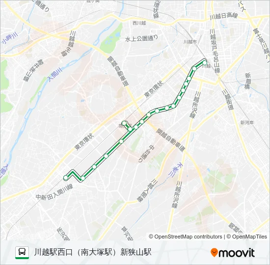 川越６２ Bus Line Map
