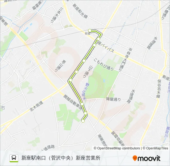 新座０２ バスの路線図