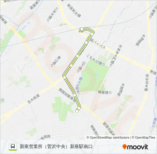 新座０２ バスの路線図