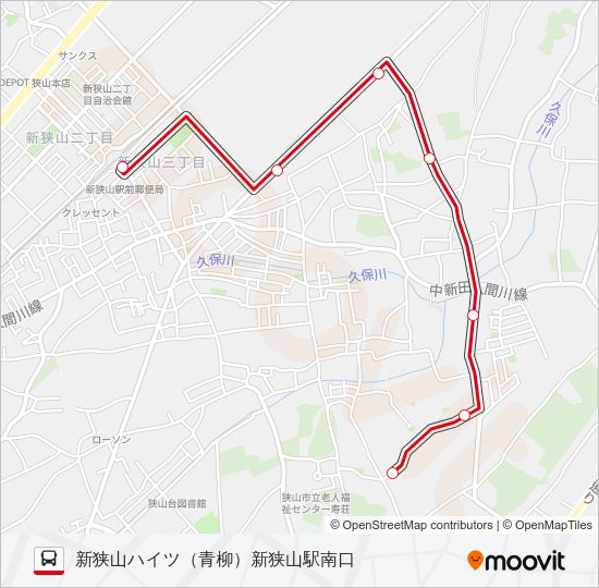 新狭０１ Bus Line Map