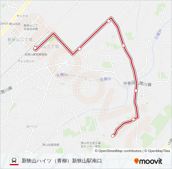 新狭０１ バスの路線図