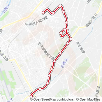 新狭０２ Bus Line Map