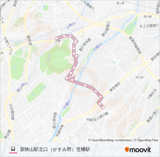 新狭１１ Bus Line Map