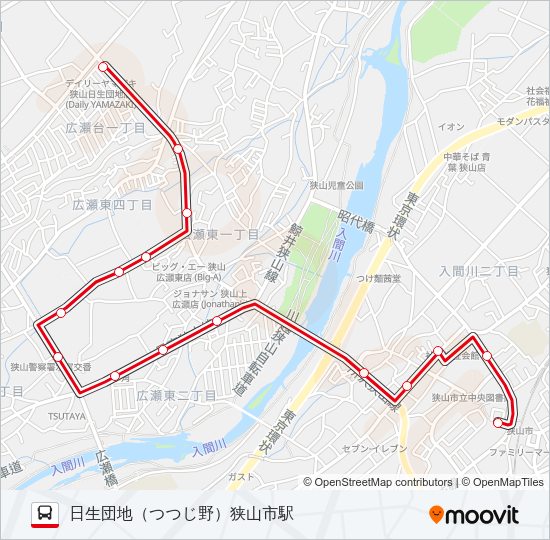 狭山２２ Bus Line Map