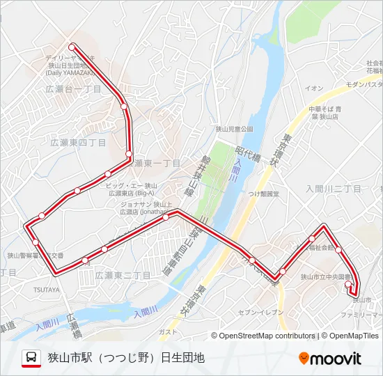 狭山２２ バスの路線図