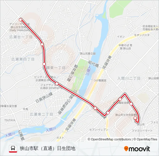 狭山２２ バスの路線図