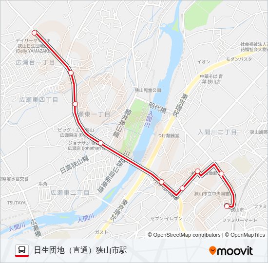 狭山２２ Bus Line Map