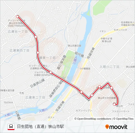 狭山２２ バスの路線図