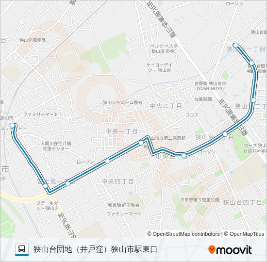 狭山３０ Bus Line Map