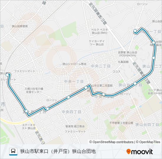 狭山３０ Bus Line Map