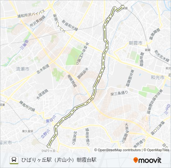ひばり７１ Bus Line Map