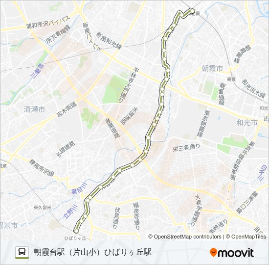 ひばり７１ Bus Line Map