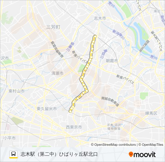 ひばり７３ Bus Line Map