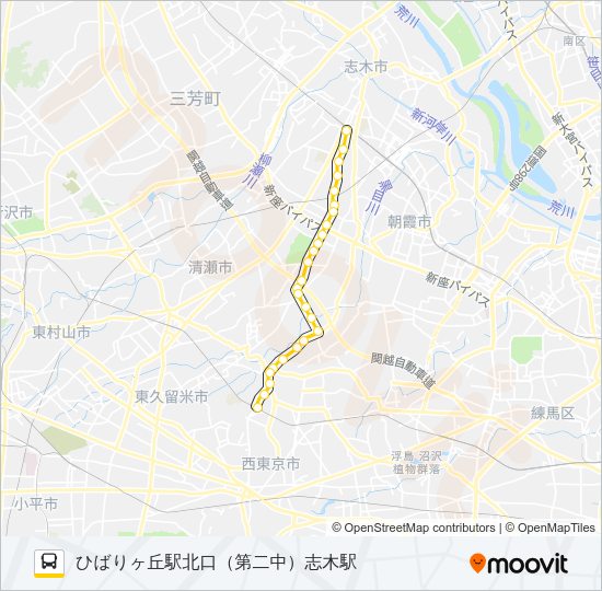ひばり７３ Bus Line Map