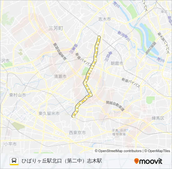 ひばり７３ Bus Line Map
