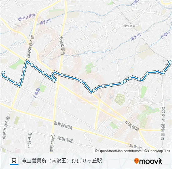 ひばり８１ バスの路線図