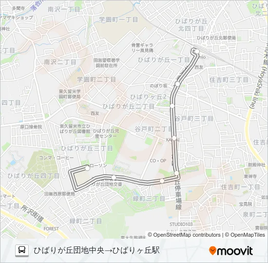 ひばり８３ バスの路線図