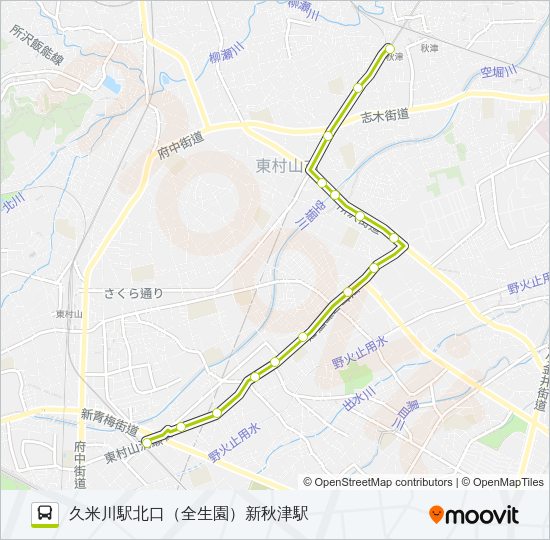 久１１－２ Bus Line Map