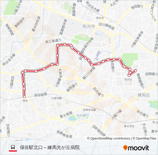 保谷ルート Bus Line Map