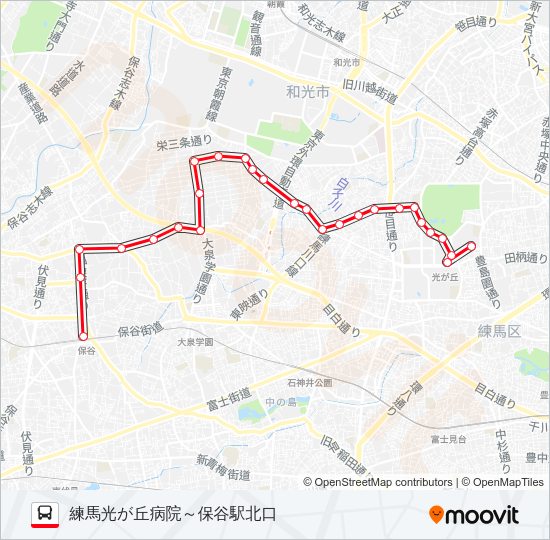 保谷ルート Bus Line Map