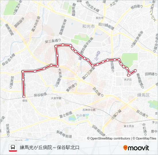保谷ルート Bus Line Map