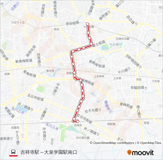 吉６２－１ バスの路線図