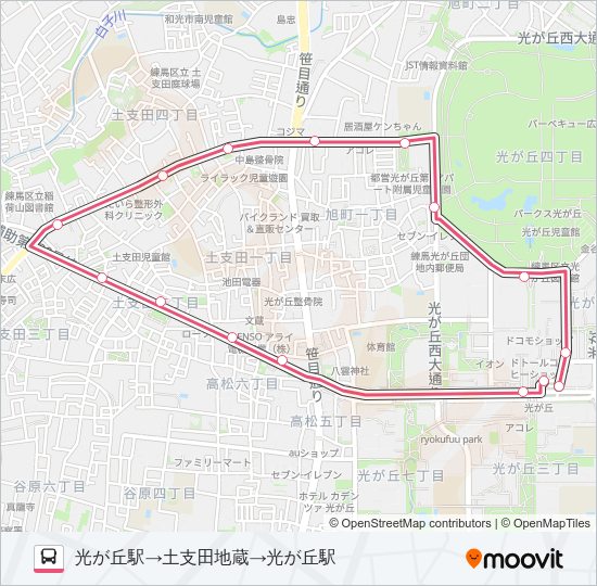 土支田循環 Bus Line Map