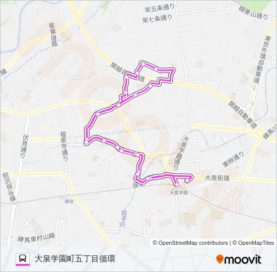大泉ルート Bus Line Map