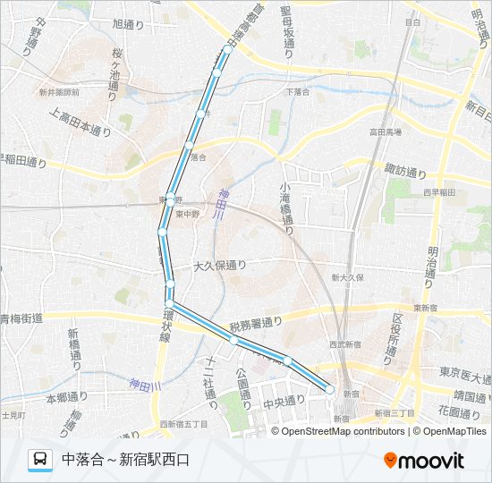 宿２０－２ Bus Line Map