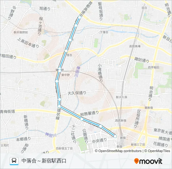 宿２０－２ バスの路線図