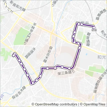 朝８２－１ Bus Line Map