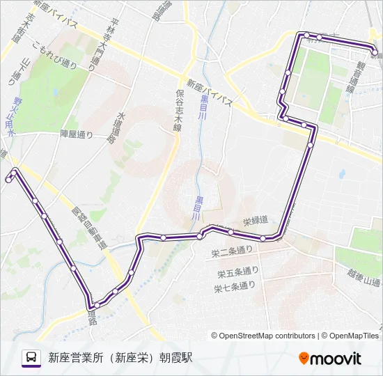 朝８２－１ バスの路線図