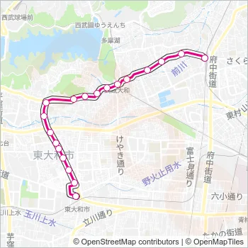 東大和３５ Bus Line Map