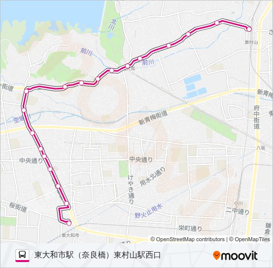 東大和３５ Bus Line Map